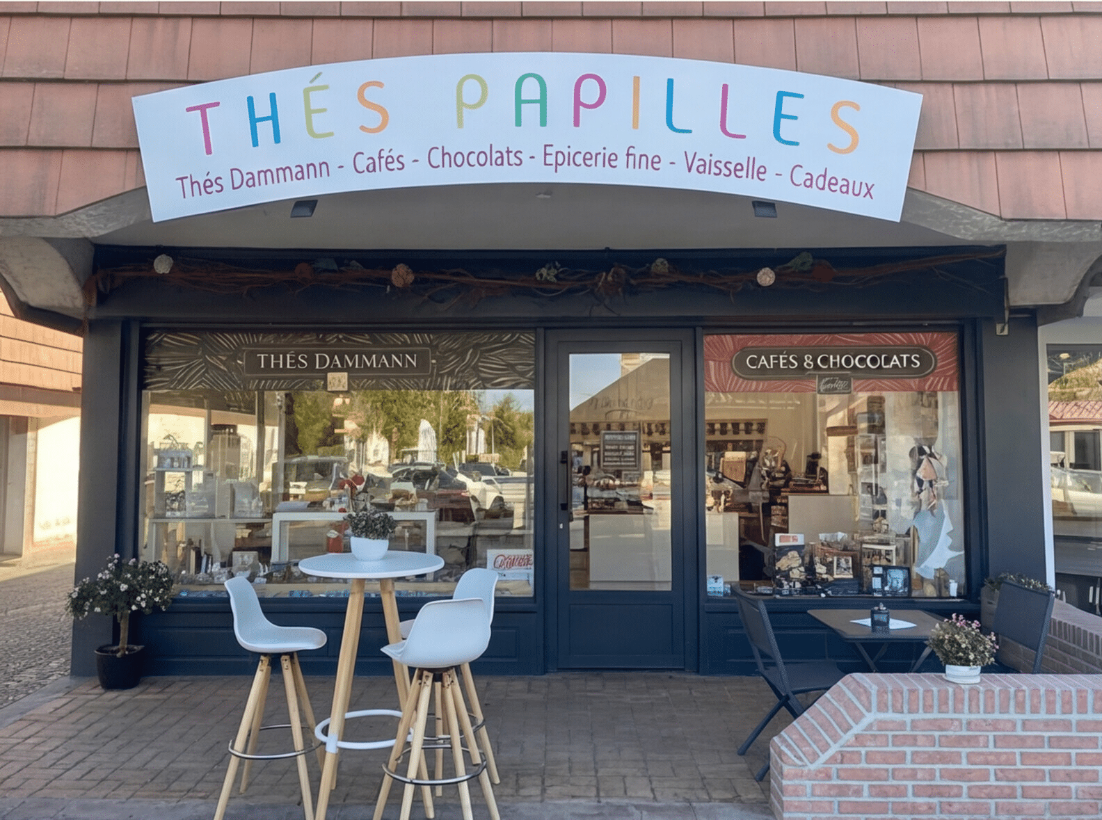 Vitrine et ambiance de la boutique Thés Papilles